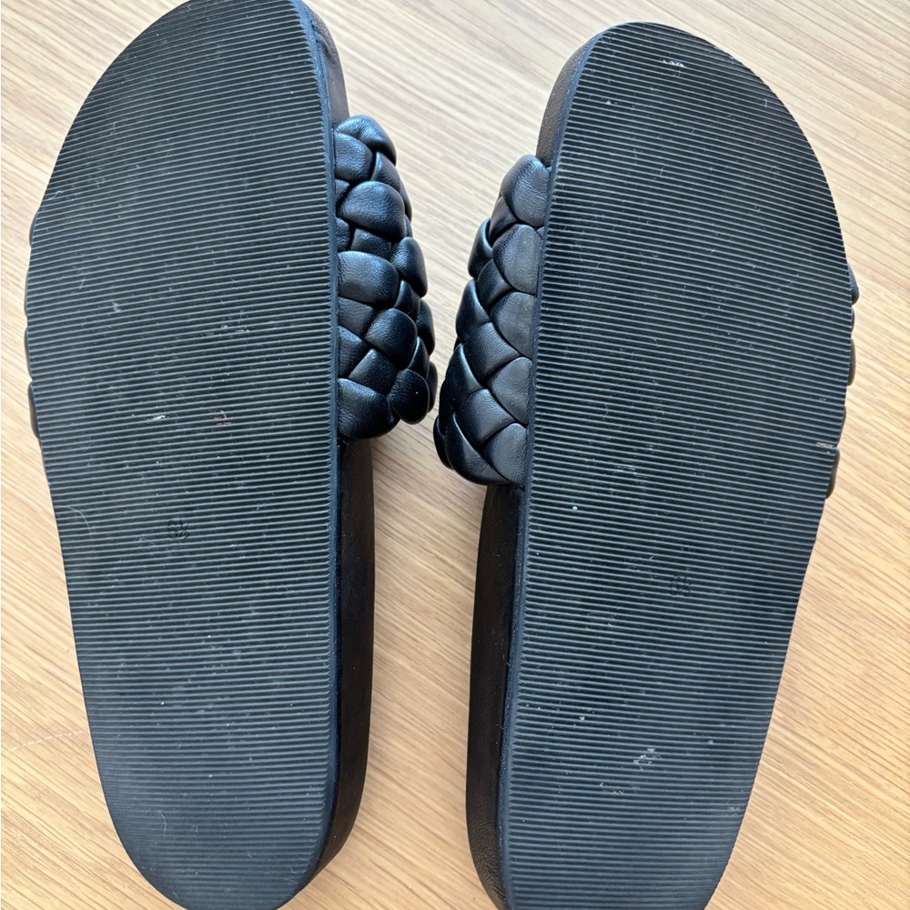 Loeffler Randall Black Braided Slide Sandals - Picture 3 of 3